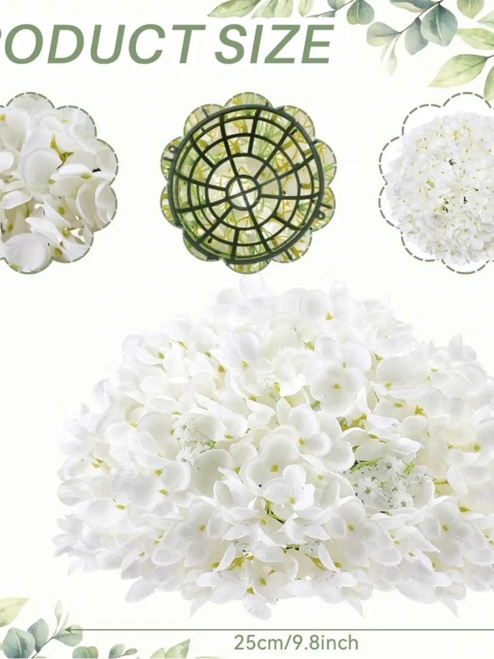 White Artificial Hydrangea Floral Bouquet Set (2pc) Home Accents  NEW
